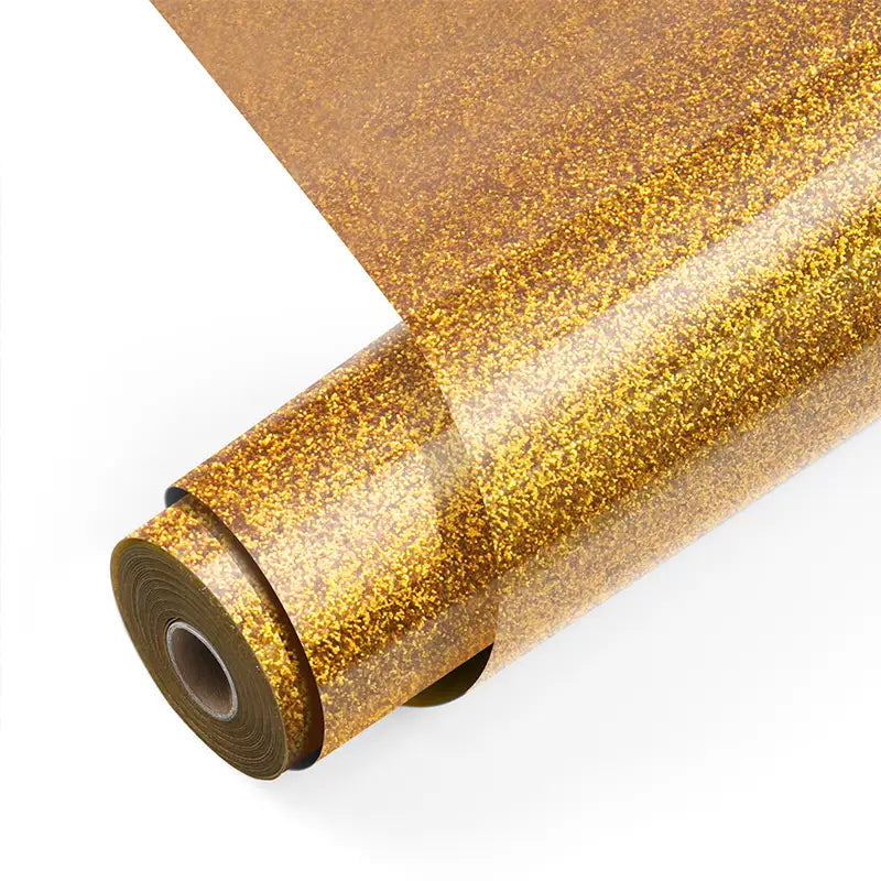 Heat Transfer Vinyl Glitter - Golden - 30.5 x 90 cm
