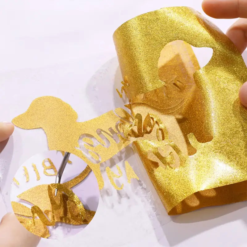 Heat Transfer Vinyl Glitter - Golden - 30.5 x 90 cm