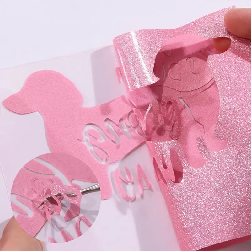 Heat Transfer Vinyl Glitter - Pink - 30.5 x 90 cm
