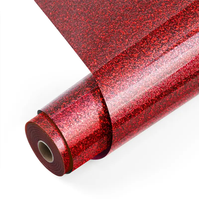 Heat Transfer Vinyl Glitter - Red - 30.5 x 90 cm