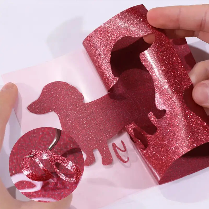 Heat Transfer Vinyl Glitter - Red - 30.5 x 90 cm