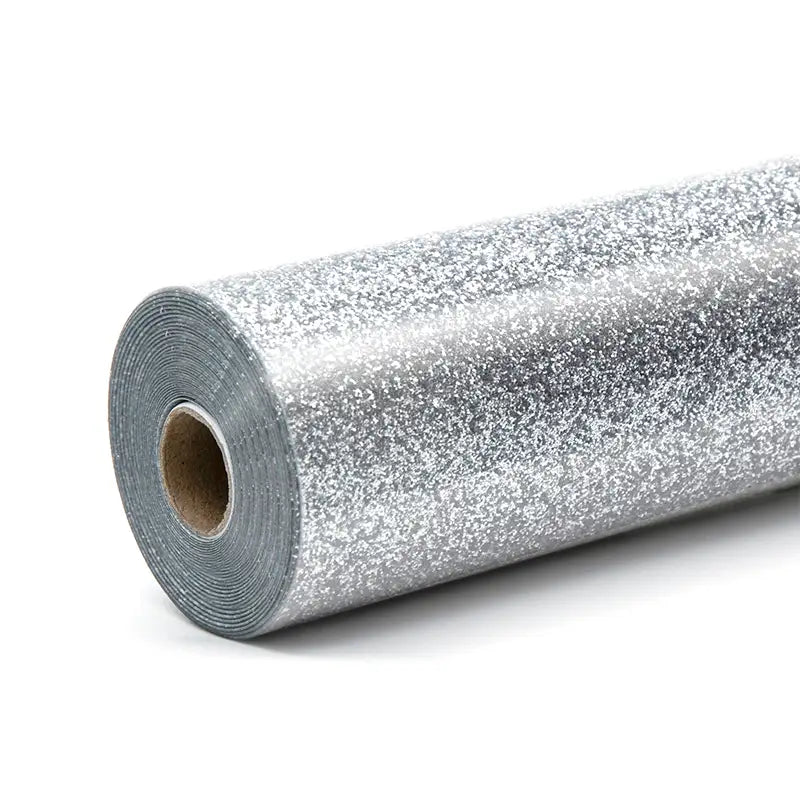 Heat Transfer Vinyl Glitter - Silver - 30.5 x 90 cm