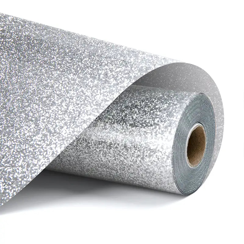 Heat Transfer Vinyl Glitter - Silver - 30.5 x 90 cm