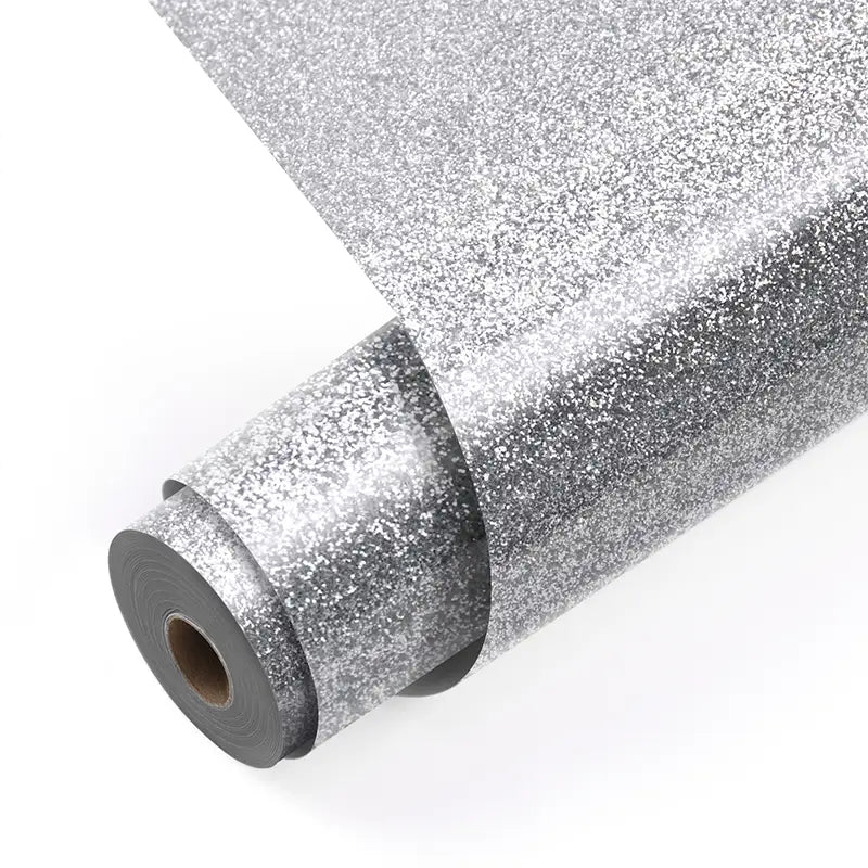 Heat Transfer Vinyl Glitter - Silver - 30.5 x 90 cm