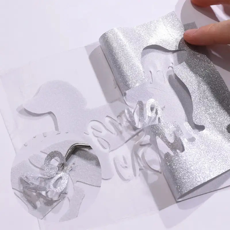 Heat Transfer Vinyl Glitter - Silver - 30.5 x 90 cm
