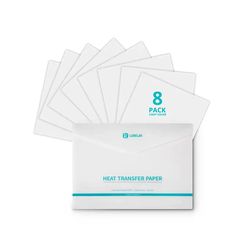 Heat Transfer Paper Sheet 8 Pack - Light