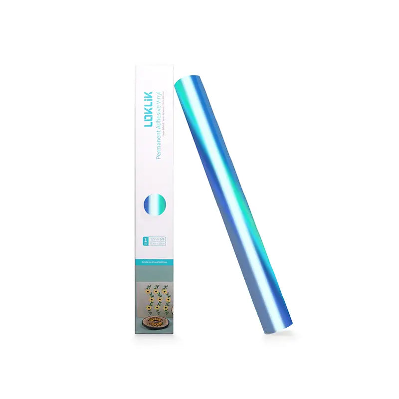 Permanent Adhesive Vinyl Holographic - Aqua Blue - 30.5 x 90 cm