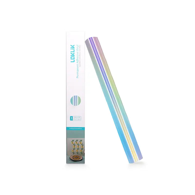Permanent Adhesive Vinyl Holographic - Iridescent Silver - 30.5 x 90 cm