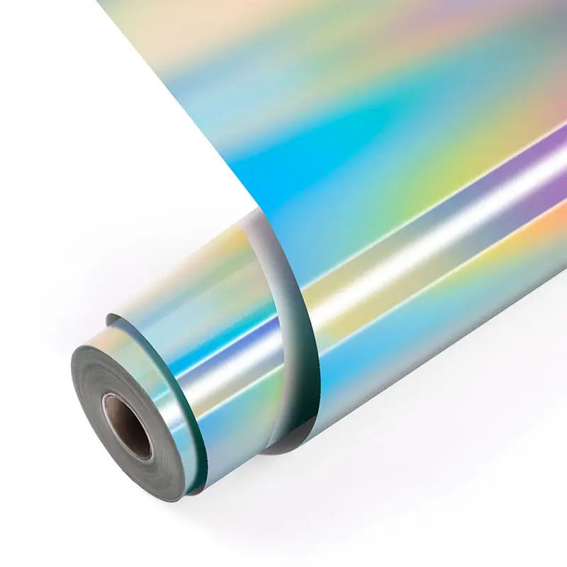 Permanent Adhesive Vinyl Holographic - Iridescent Silver - 30.5 x 90 cm