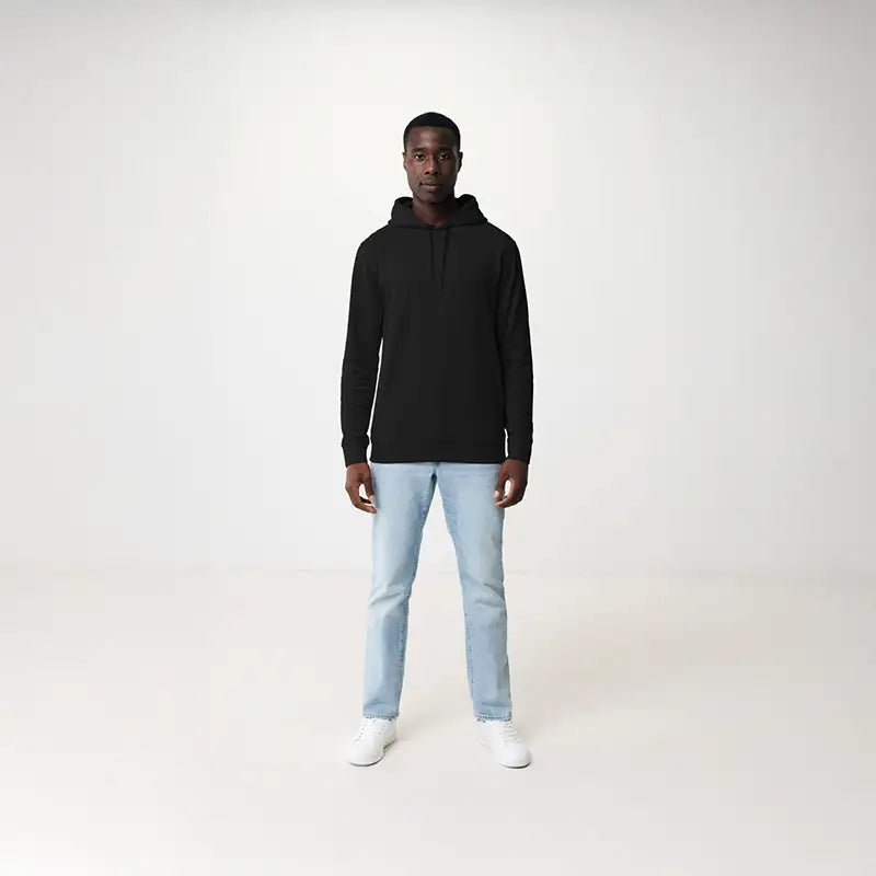 Jasper Black Recycled Cotton Hoodie