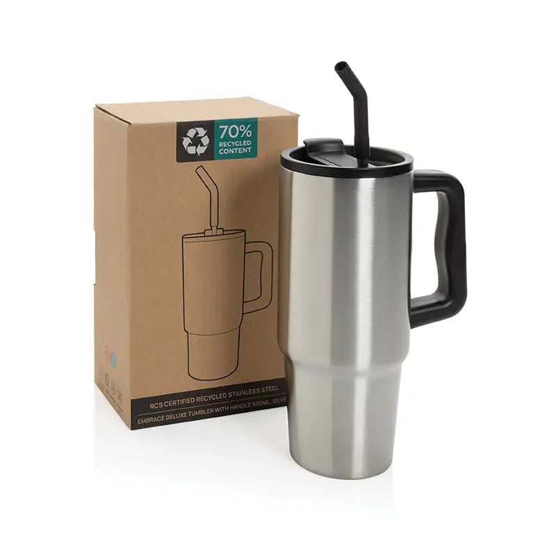 Deluxe 900ml Stainless Steel Tumbler - Silver