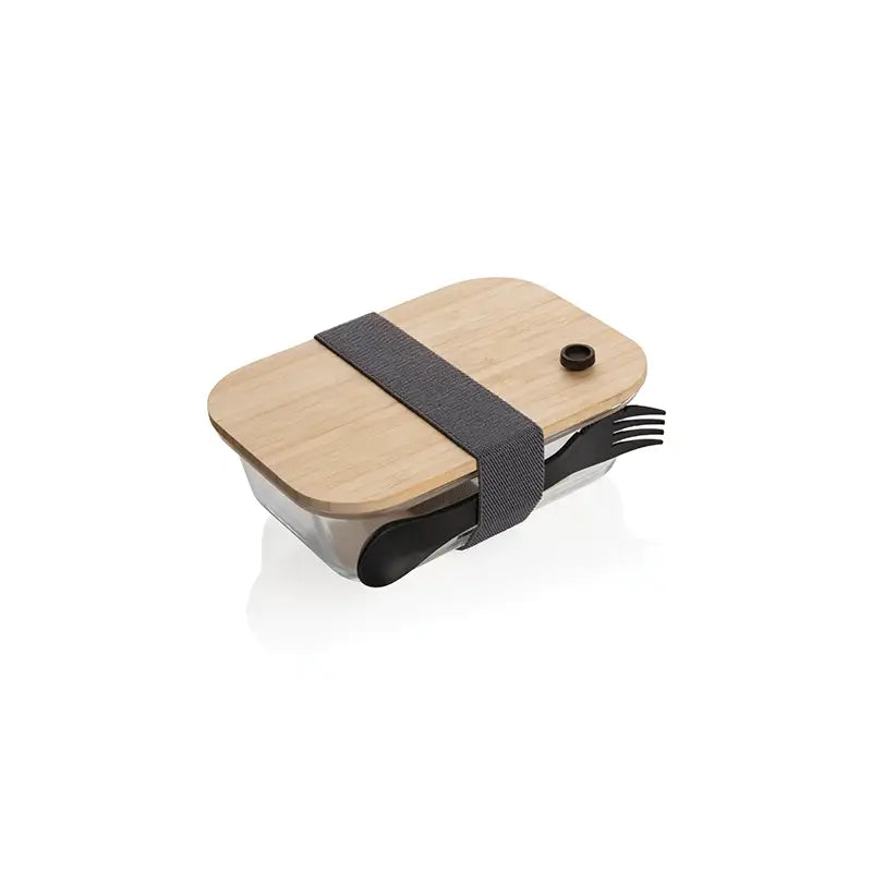 Glass Lunchbox with Bamboo Lid & Spork