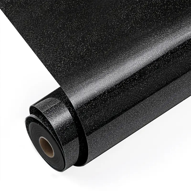 Heat Transfer Vinyl Glitter - Black - 30.5 x 90 cm