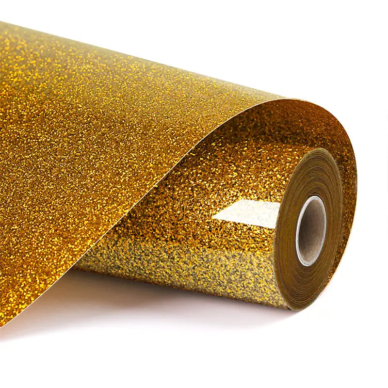 Heat Transfer Vinyl Glitter - Golden - 30.5 x 90 cm