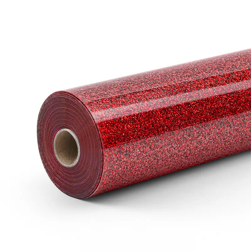 Heat Transfer Vinyl Glitter - Red - 30.5 x 90 cm