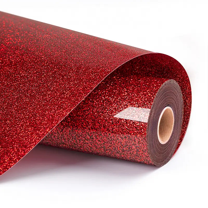 Heat Transfer Vinyl Glitter - Red - 30.5 x 90 cm