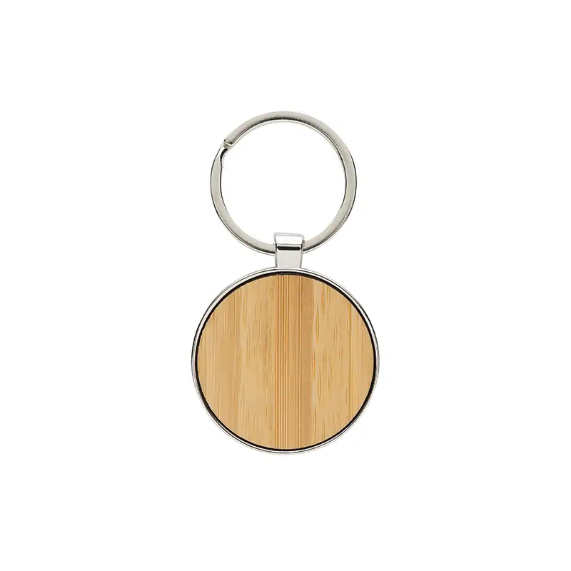 Zinc Alloy Keyring with Bamboo