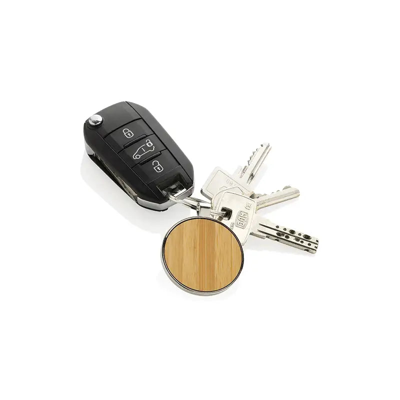 Zinc Alloy Keyring with Bamboo